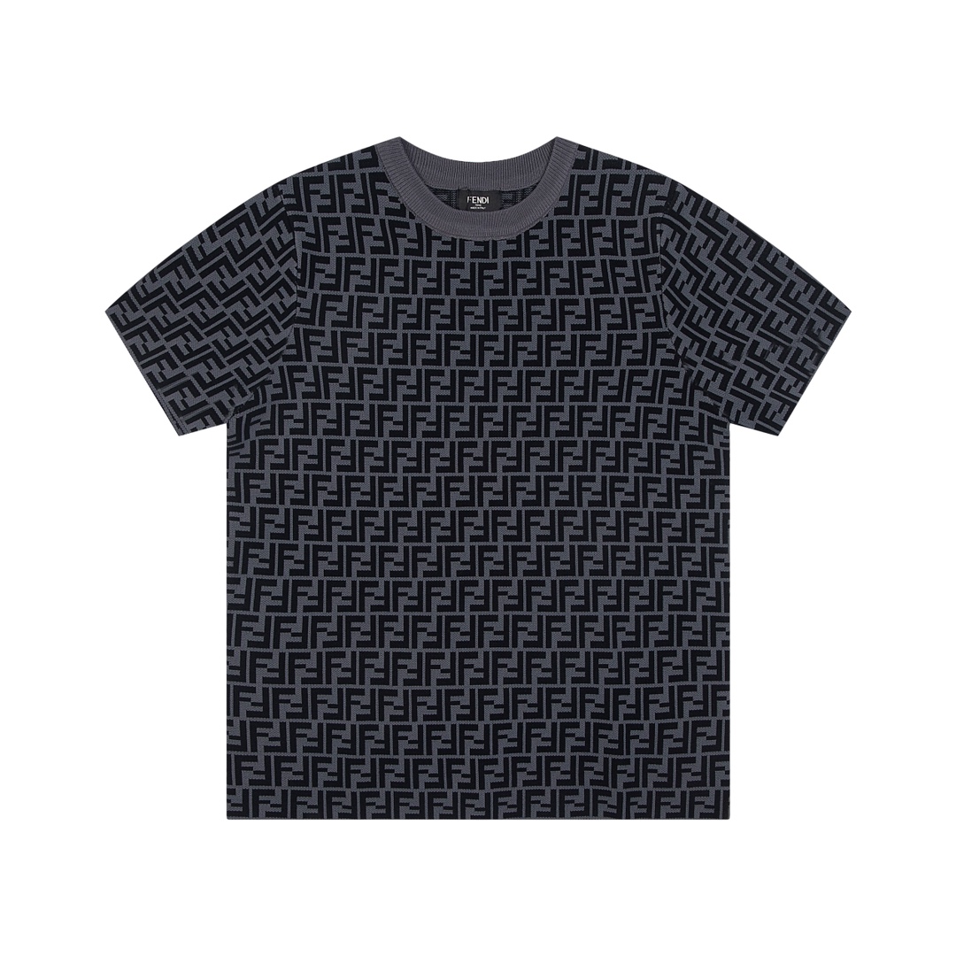 펜디 올오버  니트 반팔 티셔츠