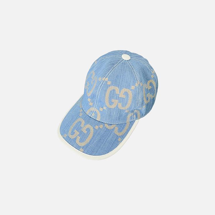 구찌 GG 라이트 블루 데님 베이스볼 캡