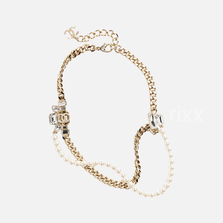 샤넬 펄 크리스탈 네크리스