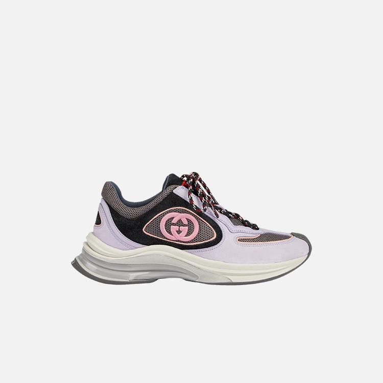구찌 런 라이트 퍼플 스웨이드 스니커즈