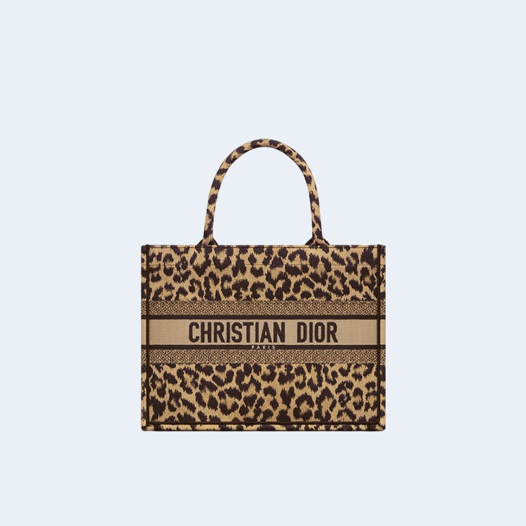 디올 레오파드 북 토트 미디움 백