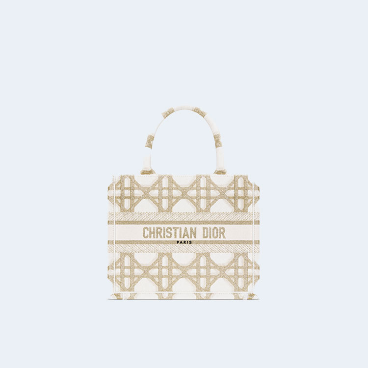 디올 북 화이트 골드 마크로까나쥬 토트 스몰 백