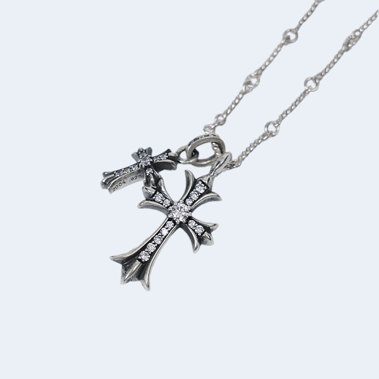 크롬하츠 크로스 베이비펫 참 다이아몬드 목걸이