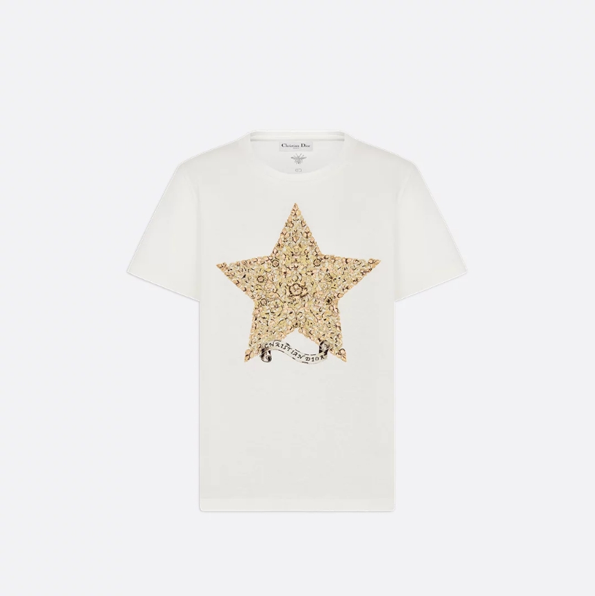 디올 자수 티셔츠
