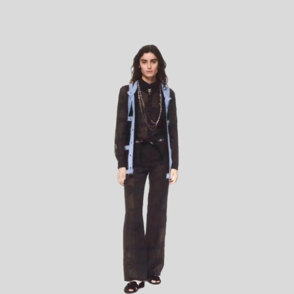 샤넬 리본 실크 팬츠