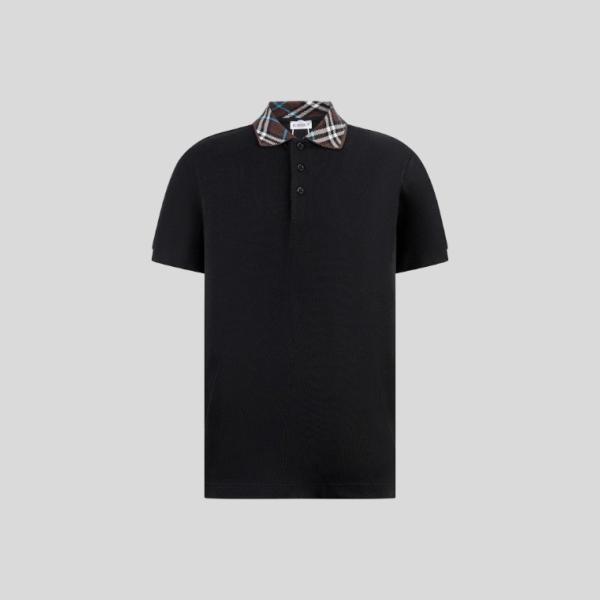 버버리 플레드 콘트라스트 라펠 폴로 셔츠
