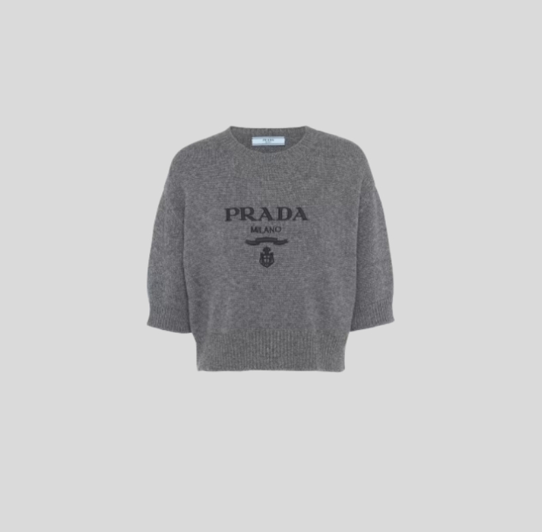프라다 울과 캐시미어 크루넥 스웨터