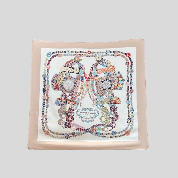 에르메스 핑크 실크 스카프