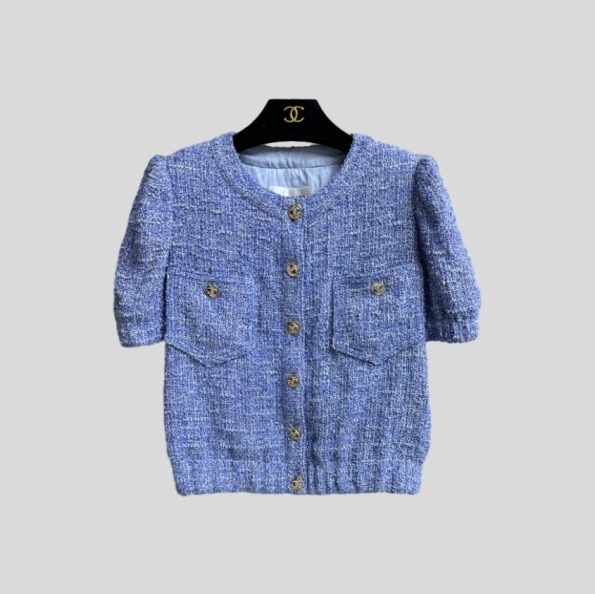 샤넬 블루 반팔 자켓