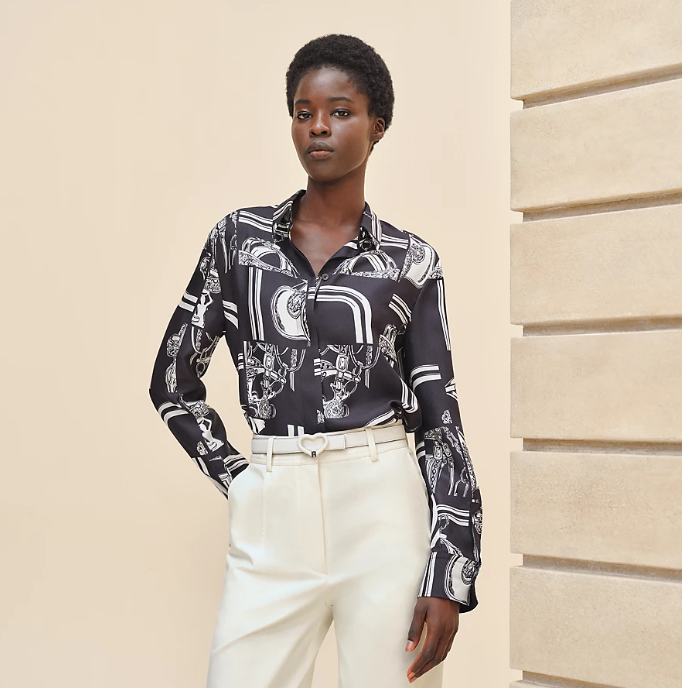 에르메스 실크 셔츠