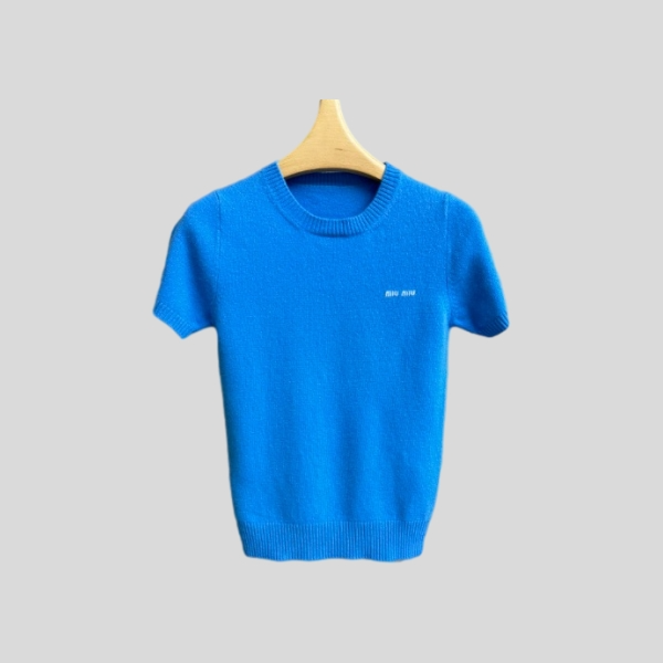 미우미우 캐시미어 반팔 블루, 그린