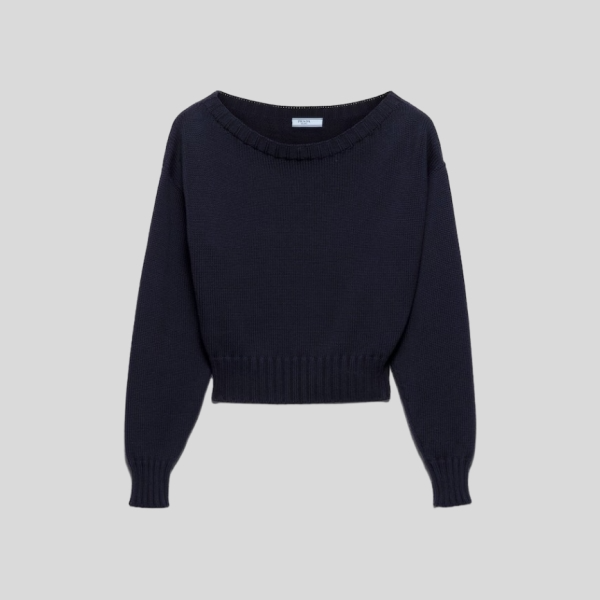 프라다 코튼 보트넥 스웨터