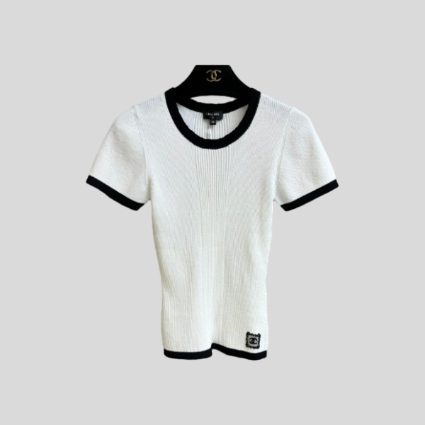 샤넬 니트 반팔(2color)