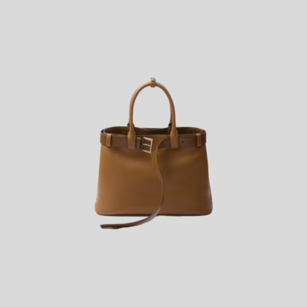 프라다 버클 라지 가죽 핸드백