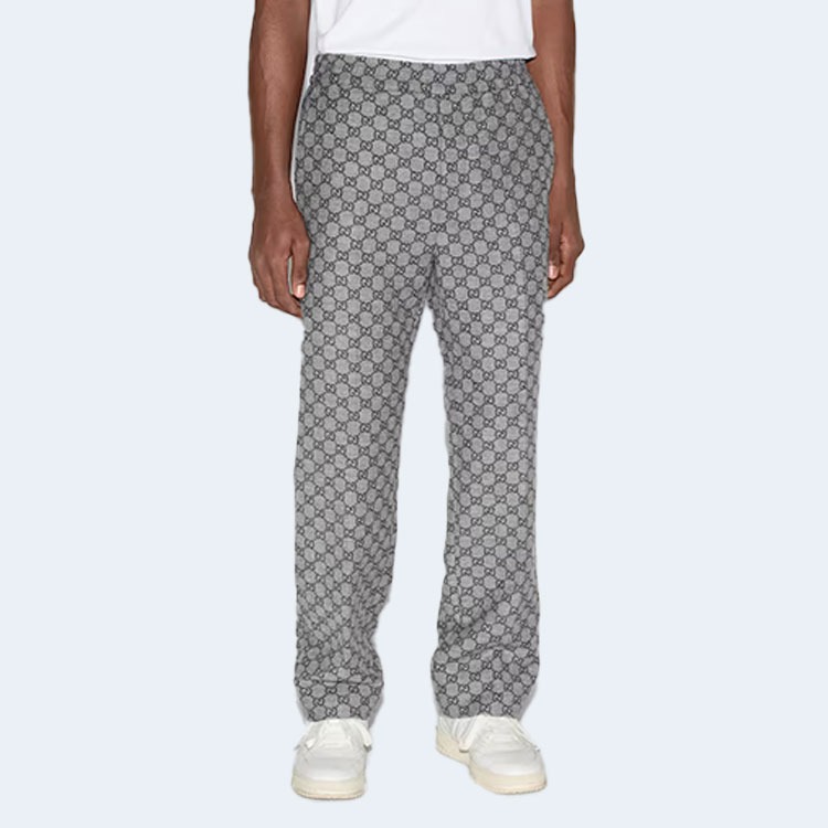 구찌 GG 플란넬 팬츠 그레이