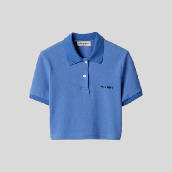 미우미우 코튼 피케 폴로 셔츠