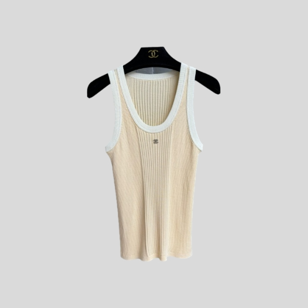 샤넬 스트라이프 민소매 탑