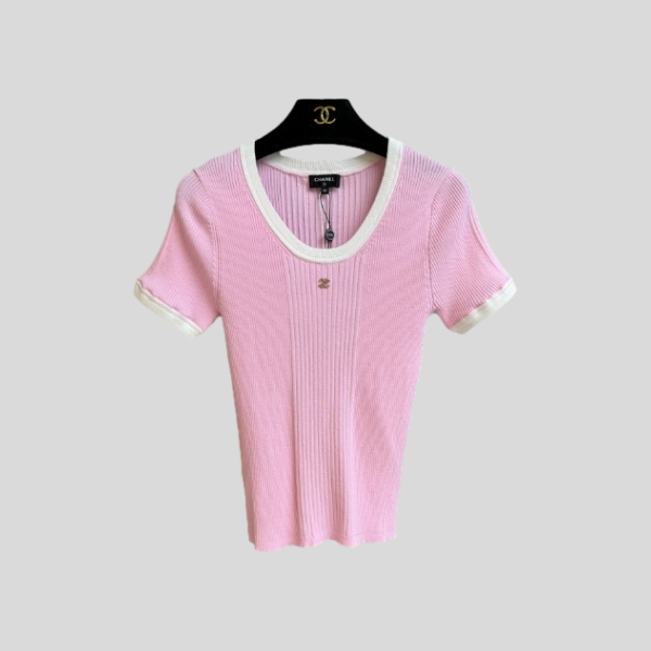 샤넬 니트 반팔(3color)