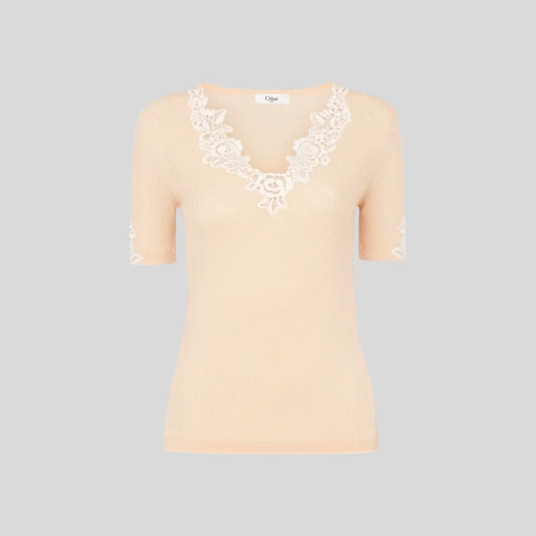 끌로에 레이스 슬리브 탑