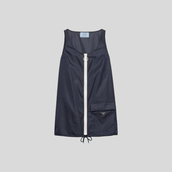 프라다 나일론 블루 드레스
