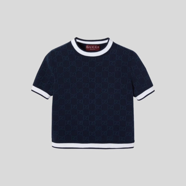 구찌 GG 파인 코튼 자카드 탑