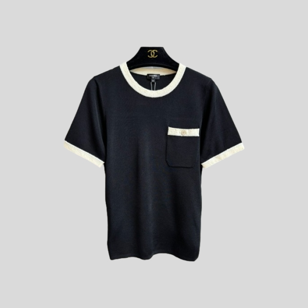 샤넬 컬러블록 반팔