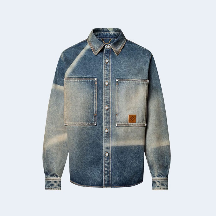루이비통 선페이디드 이펙트 데님 셔츠