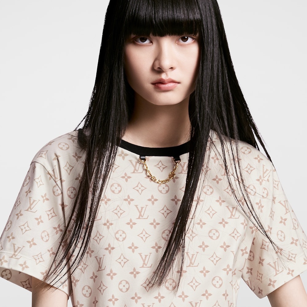 루이비통 드롭 숄더 슬리브 티셔츠