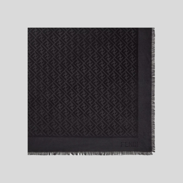 펜디 블랙 오가닉 실크 숄