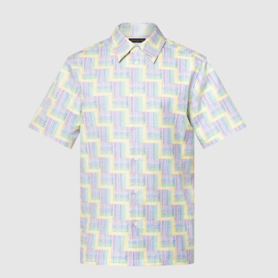 루이비통 그래픽 프린티드 쇼트 슬리브드 셔츠