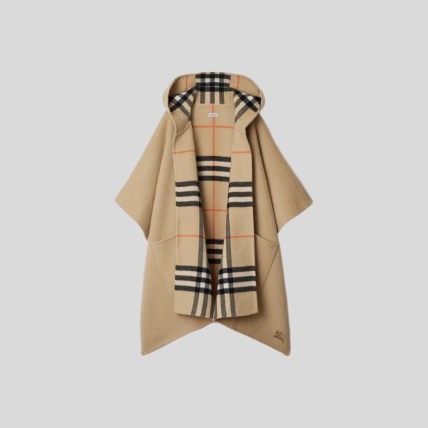 버버리 리버시블 체크 캐시미어 케이프