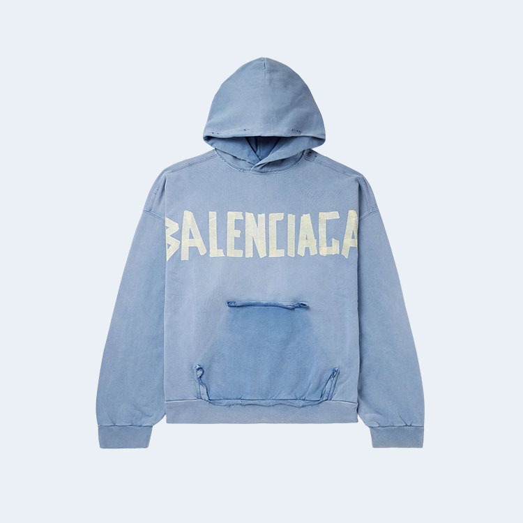 발렌시아가 오버사이즈 테이프 로고 후디 