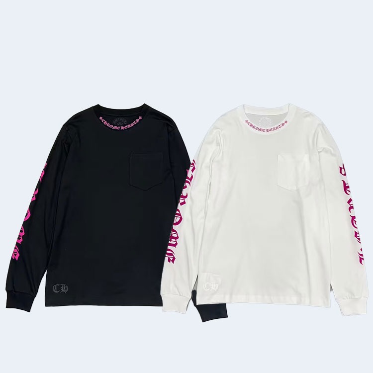 크롬하츠 넥 로고 롱 슬리브 티셔츠(2color)