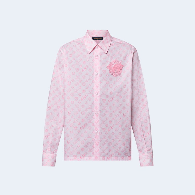 루이비통 모노그램 프린트 긴소매 코튼 셔츠 1AFQ07