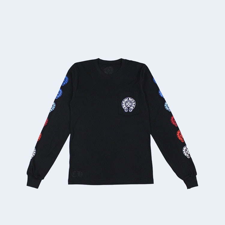 크롬하츠 멀티 컬러 홀스슈 롱 슬리브 티셔츠