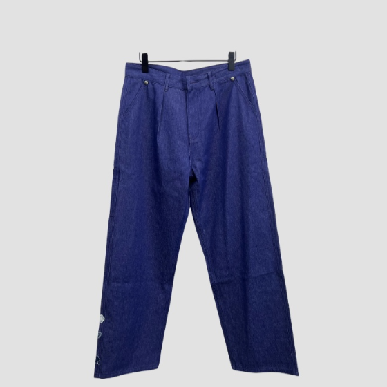 크롬하츠 레더 패치 데님 진 청바지