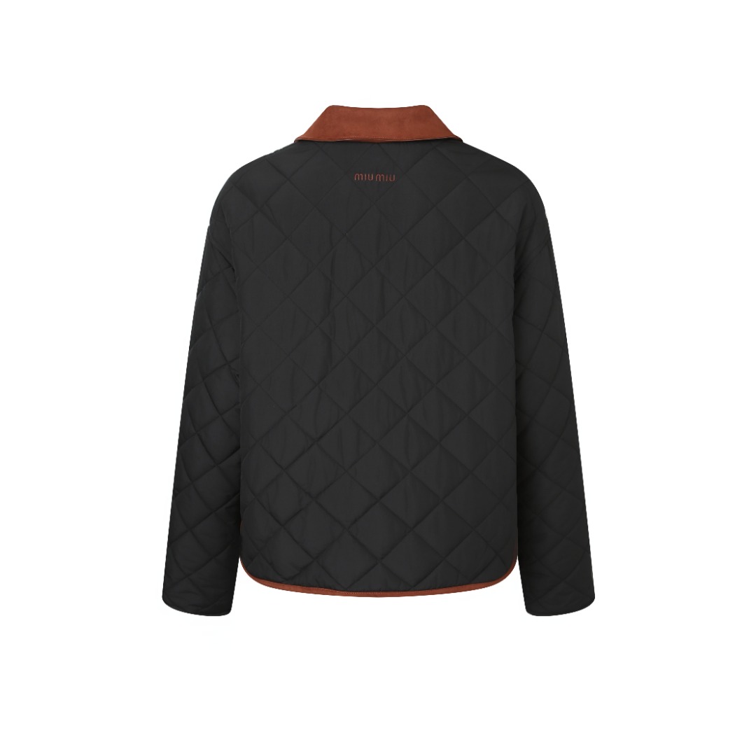 미우미우 퀼팅 테크니컬 퐁제 블루종