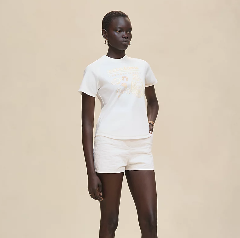 에르메스 프린티드 마이크로 티셔츠