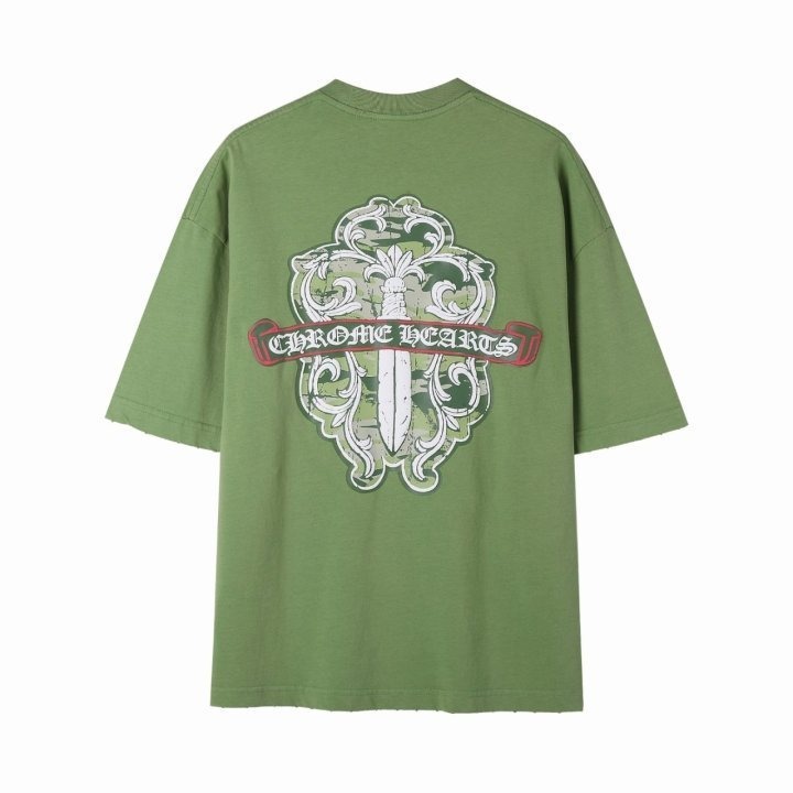 크롬하츠 로고 라운드 티셔츠 