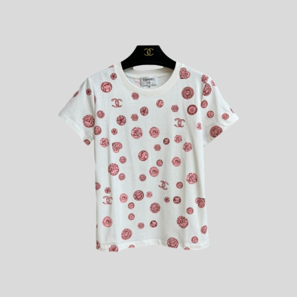 샤넬 프린트 반팔 티셔츠