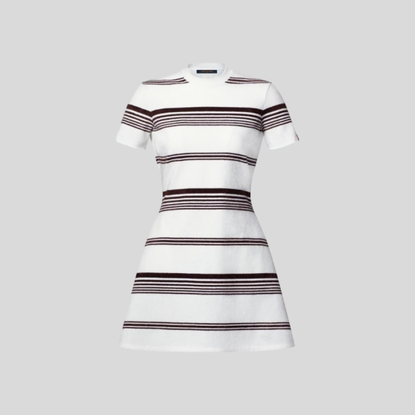 루이비통 스트라이프드 니트 스케이터 드레스