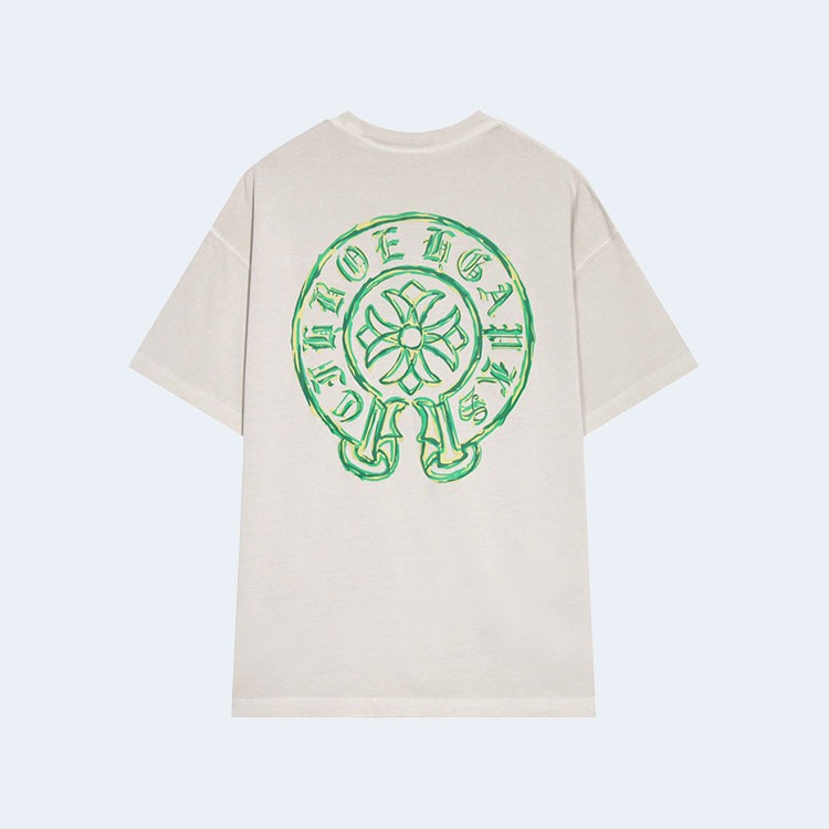 크롬하츠 크로스 프린트 워싱 티셔츠