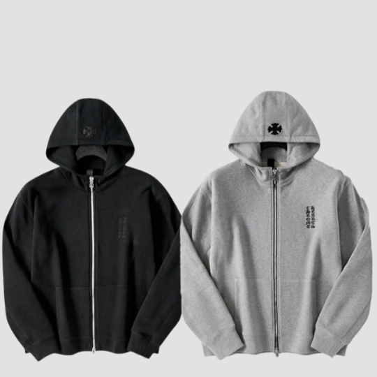 크롬하츠 레터링 로고 후드집업