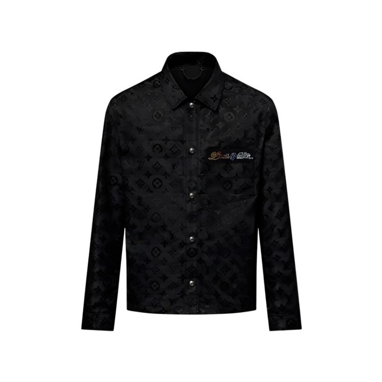 루이비통 모노그램 무아레 자카드 실크 오버셔츠