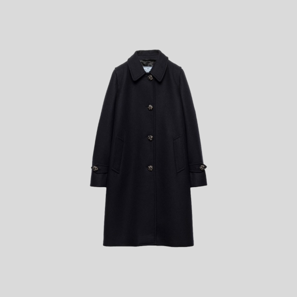 프라다 싱글브레스트 더블 로덴 코트