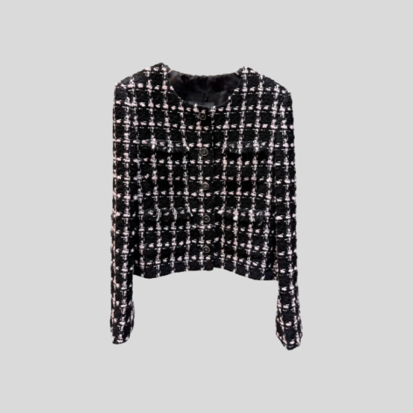 샤넬 플레드 트위드 자켓