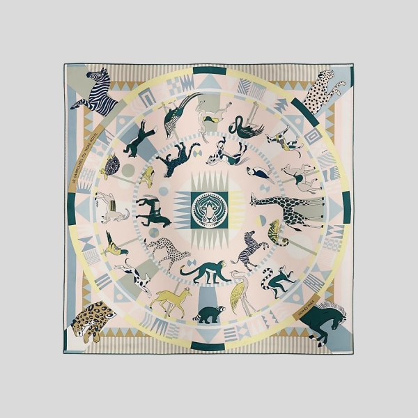 에르메스 Le Carrousel du Tigre Royal 스카프 90