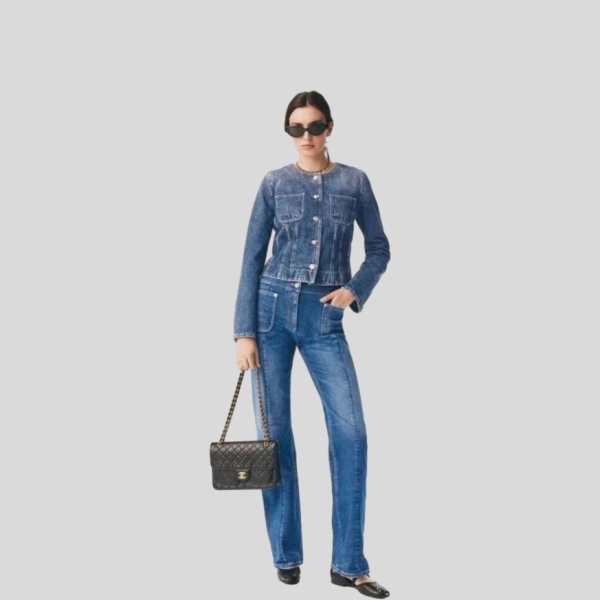 샤넬 블루 워싱 데님 팬츠