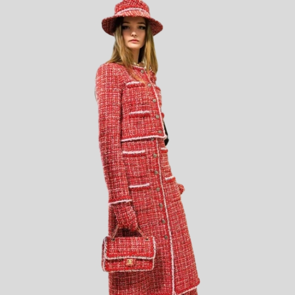 샤넬 하이웨이스트 슬릿 맥시 스커트