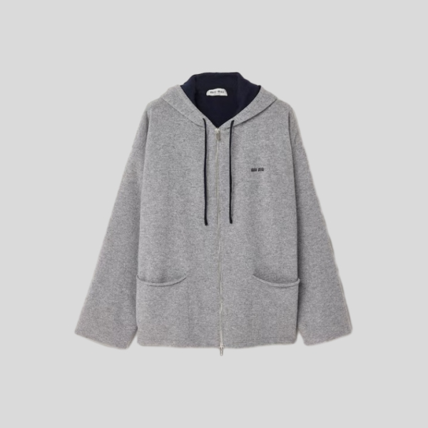 미우미우 캐시미어 가디건 후드